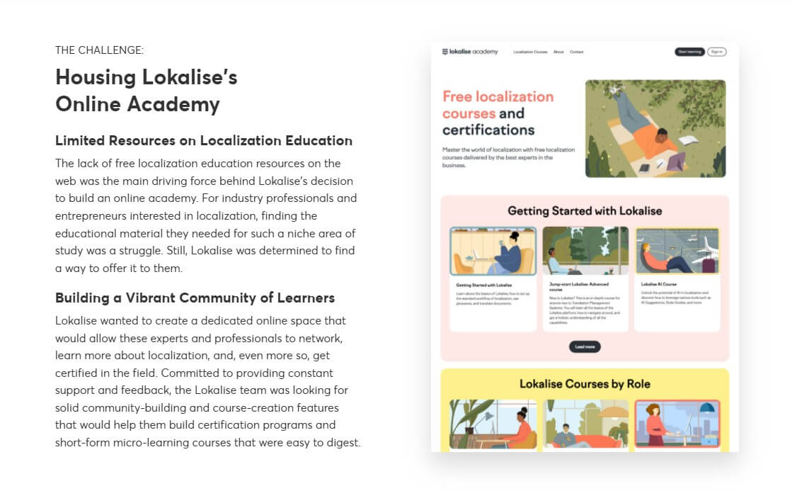 A screenshot that shows the challenges Localise Academy faced when looking for a dedicated learning space for their learners.
