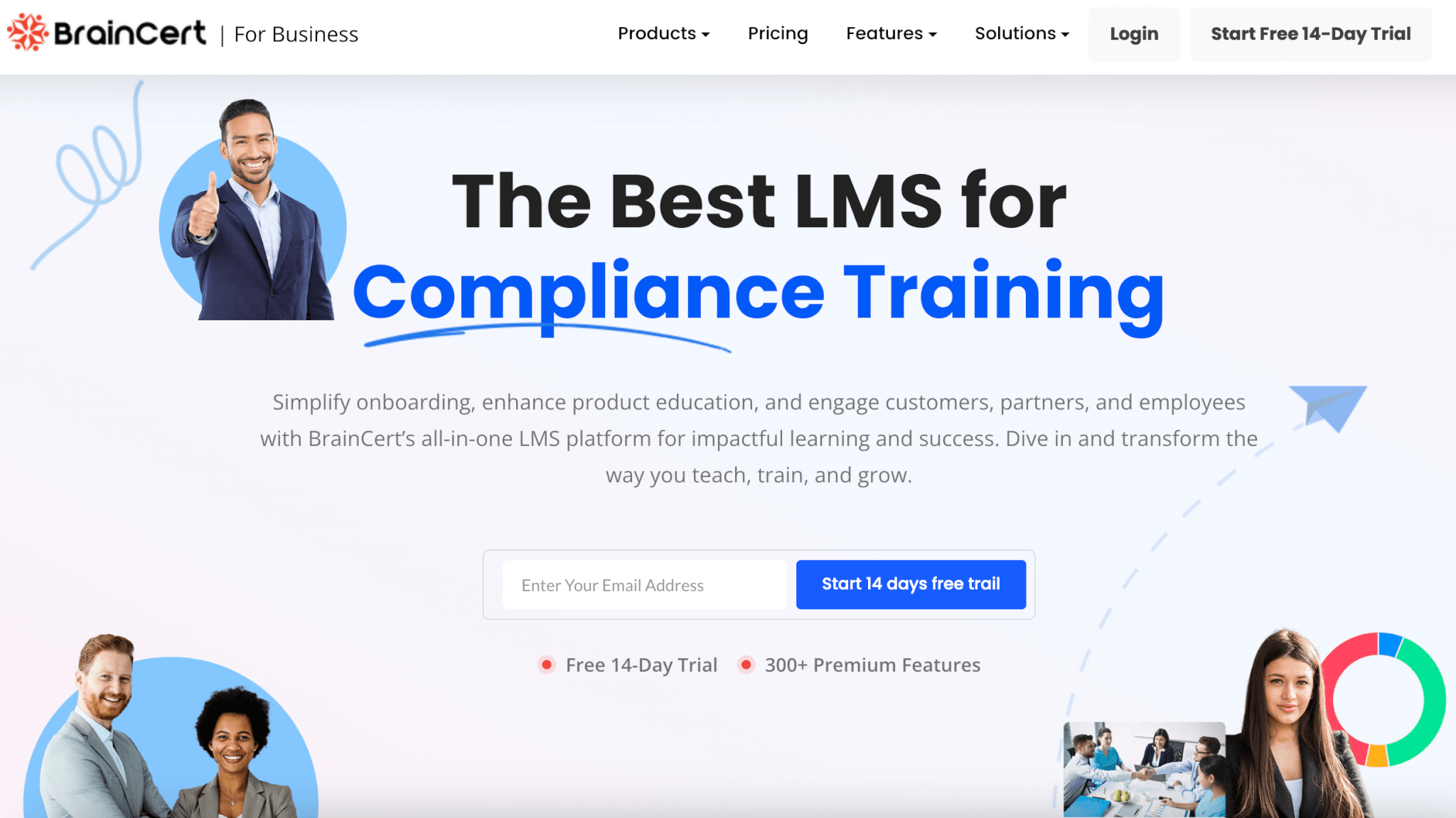 an image of BrainCert's landing page showing several devices in white background