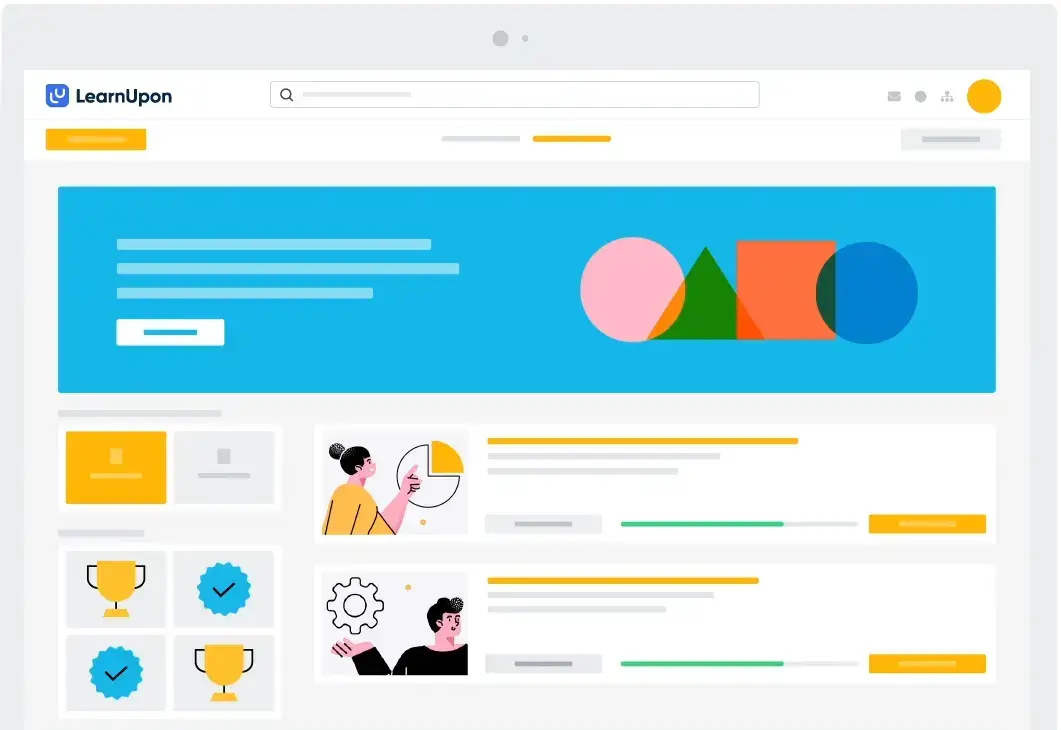 a sample of what an admin interface might look like for LearnUpon.